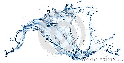 Blue water splash isolated Stock Photo