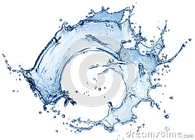 Blue water splash isolated Stock Photo