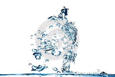 Blue water splash on white background Stock Photo
