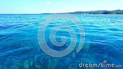 Blue Water Surface Close-up, Carribean Sea Stock Photo