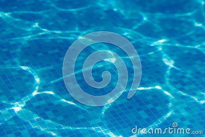 Blue water swimming pool underwater Stock Photo