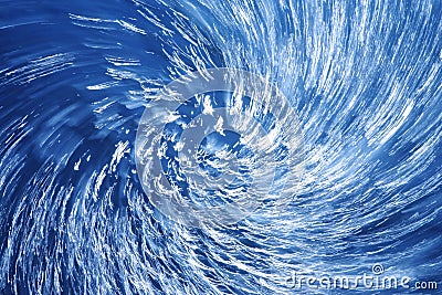 Blue water twister background. Stock Photo