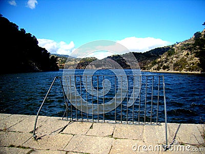 Upper part of the Elche dam, in Alicante, Spain Stock Photo