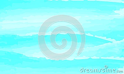 Blue watercolor abstract background. Clouds, sky, sea waves. Color pattern. Vector illustration. Unicorn rainbow background. Vector Illustration