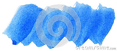 Blue watercolor abstract paint stroke Stock Photo