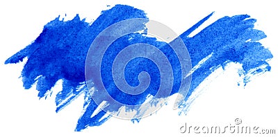 Blue watercolor abstract paint stroke Stock Photo