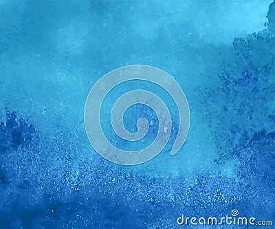 Blue watercolor background. Hand painted paper texture. Stock Photo