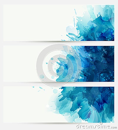 Blue watercolor blot. Vector Illustration