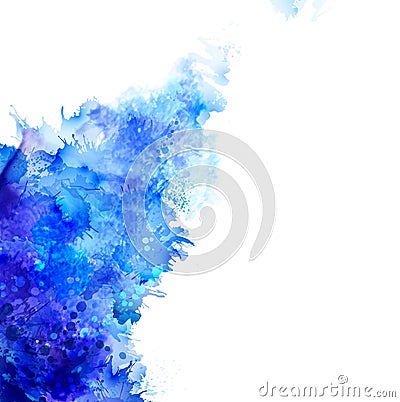 Blue watercolor blot. Vector Illustration