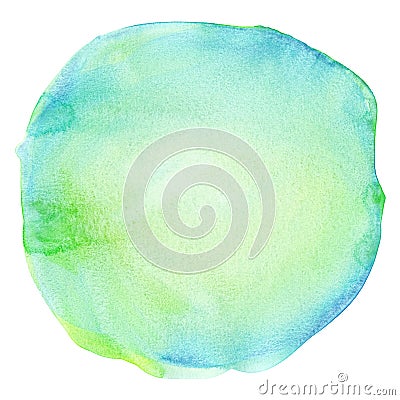 Blue watercolor brush stroke splash circle. Stock Photo