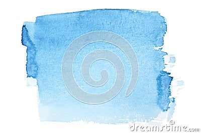 Blue watercolor brush strokes Stock Photo