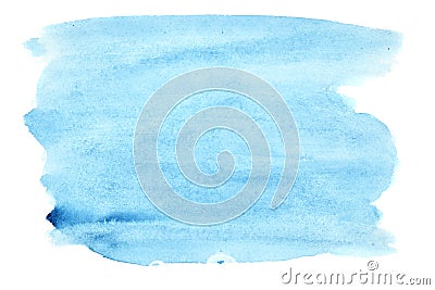 Blue watercolor brush strokes Stock Photo