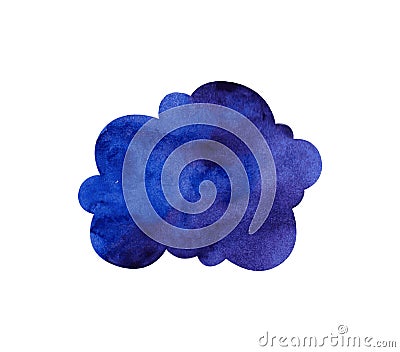 Blue watercolor cloud Stock Photo