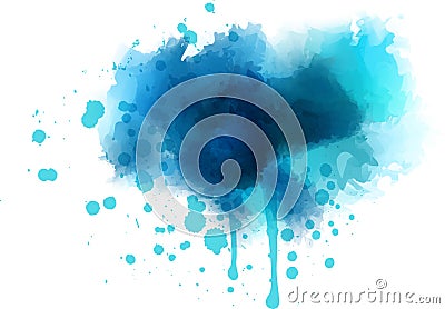 Blue watercolor splash Vector Illustration