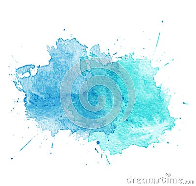 Blue Watercolor splatters. Vector Vector Illustration