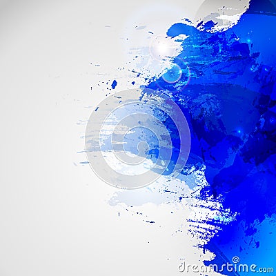 Blue watercolor stain. Vector blob Stock Photo