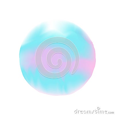 Blue watercolor stains circles colors in concept digital painting, illustration blue colors soft in water color art paint style Vector Illustration