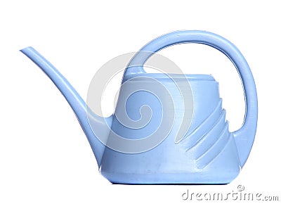 The blue watering-can Stock Photo