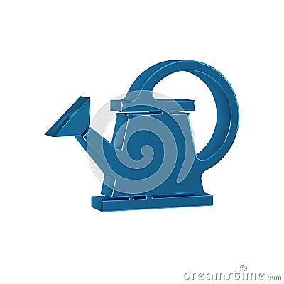 Blue Watering can icon isolated on transparent background. Irrigation symbol. Stock Photo