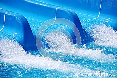 Blue waterslide detail Stock Photo