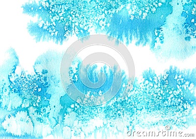 Blue watery frame . Cartoon Illustration