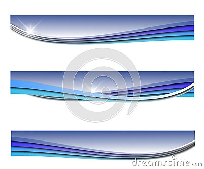 Blue wave banner Stock Photo