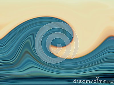 Abstract Blue Wave Beach Concept Stock Photo