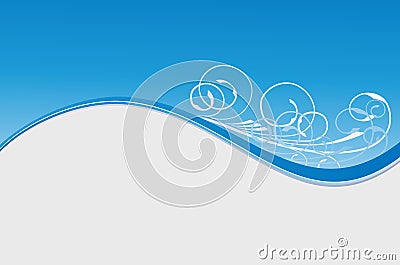 Blue wave floral background Vector Illustration