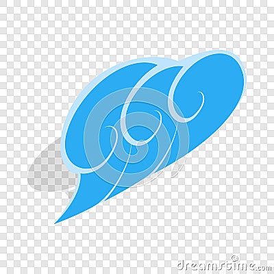 Blue wave isometric icon Vector Illustration