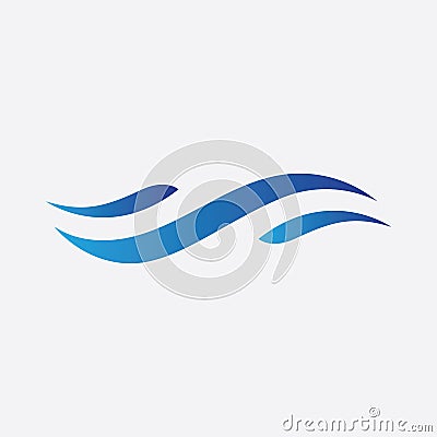 Blue Wave Logo Vector. wAter wave illustration template design Vector Illustration