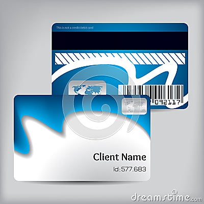 Blue wave loyalty card design Vector Illustration