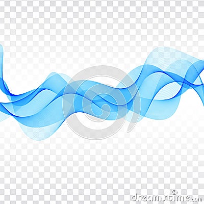 Blue wave modern transparent background Vector Illustration