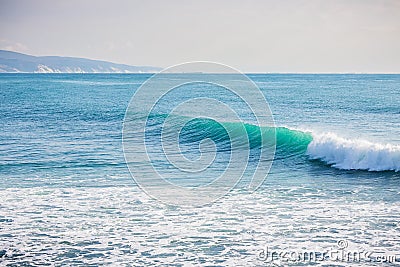 Blue wave in ocean. Sunny day Stock Photo