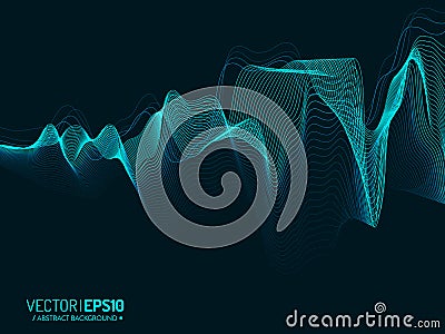 Blue wave vector background for business presentation, brochure or flyer Vector Illustration