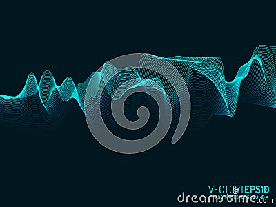 Blue wave vector background for business presentation, brochure or flyer Vector Illustration