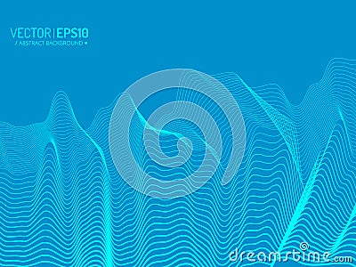 Blue wave vector background for business presentation, brochure or flyer Vector Illustration