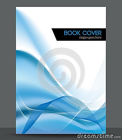 Blue wave vector brochure / booklet cover design t Stock Photo