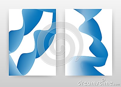 Blue waved ribbon on white background design for annual report, brochure, flyer, leaflet, poster. Abstract wave blue ribbon Vector Illustration