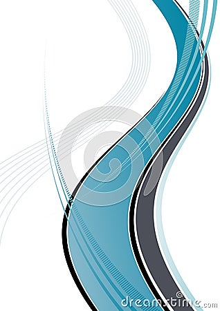 Blue Wavy Background Vector Illustration