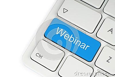 Blue webinar button Stock Photo