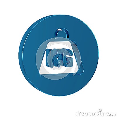 Blue Weight icon isolated on transparent background. Kilogram weight block for weight lifting and scale. Mass symbol. Stock Photo