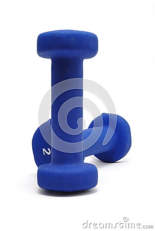 Blue Weights Stock Photo