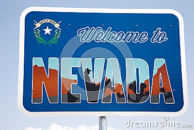 Welcome to Nevada Sign Stock Photo