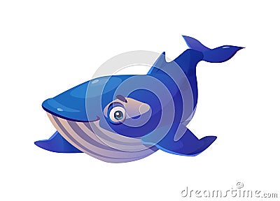 Blue whale isolated cachalot cartoon animal mascot Vector Illustration