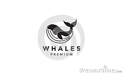 Blue whale modern logo symbol vector icon illustration graphic design Vector Illustration