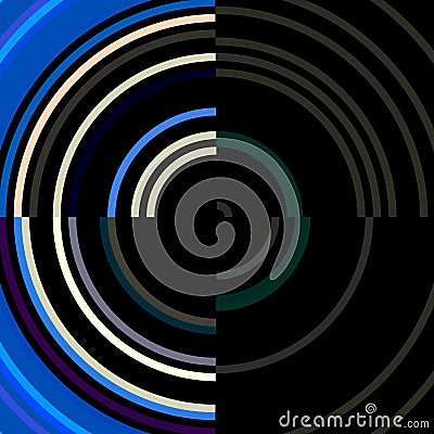 Blue white black circular lines textile background, abstract texture Stock Photo