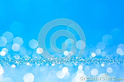 Blue and white bokeh,circle abstract light background,Blue shining lights,sparkling glittering Christmas lights.Blurred abstract e Stock Photo