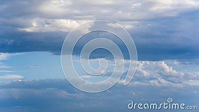 Blue white clouds in the sky in a cloudy day Stock Photo