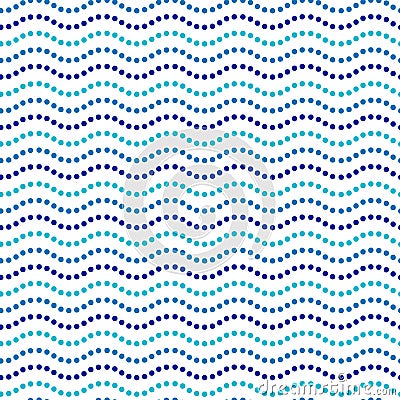 Blue and white dot art wavy water lines ethnic australian seamless pattern, vector Vector Illustration