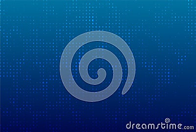a blue and white dot pattern on a dark background, abstract technology background with halftone dot, spray texture, binary texture Vector Illustration